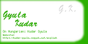 gyula kudar business card